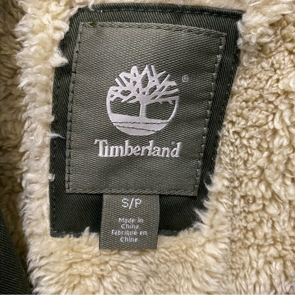 TIMBERLAND Army Green Sherpa-Lined Canvas Barn Jacket unisex Size Small NWT - Picture 8 of 9